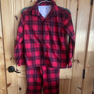 Classic Red and Black Plaid Kids Pajama Set